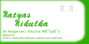 matyas mikulka business card